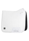 Woof Wear Herringbone dressage saddle pad in white, full size, long straight dressage cut