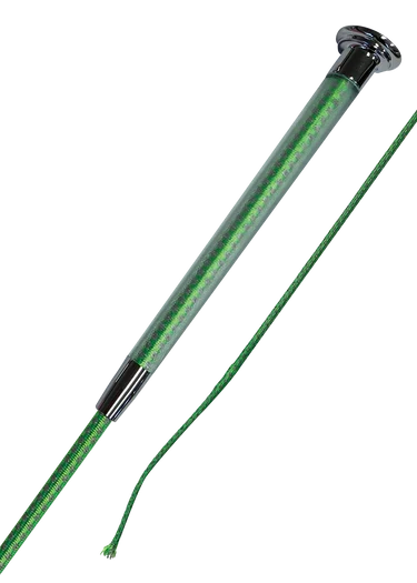 Woof Wear hi vis riding whip in fluorescent lime, gel handle and 10cm flick