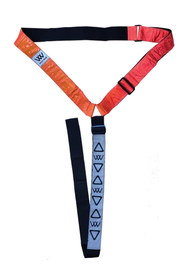 Woof Wear hi vis neck band in orange, full size, adjustable straps and reflective strips