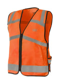 Woof Wear hi vis riding vest in orange, adults small, front view with centre zip