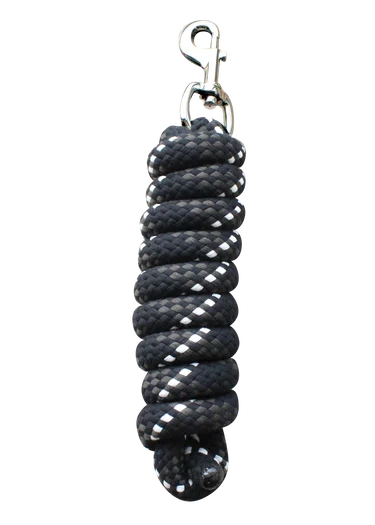 Woof Wear Contour lead rope in black, braided cotton rope with a heavy-duty swivel bolt snap