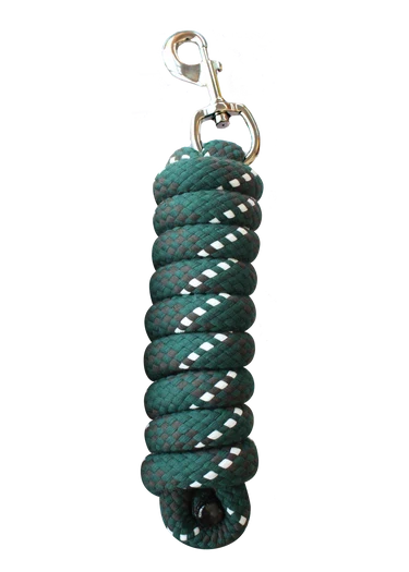 Woof Wear Contour lead rope in British racing green, braided cotton with swivel bolt snap