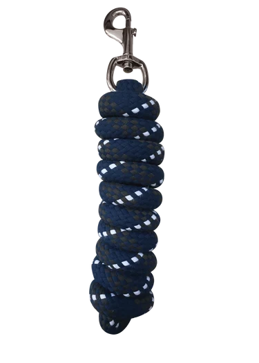 Woof Wear Contour lead rope in navy blue, braided cotton rope with a swivel bolt snap