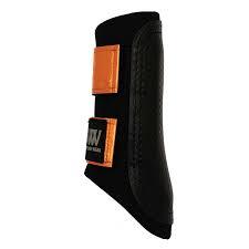 Woof Wear Reflective Club brushing boot in hi vis orange, size medium, pair with reflective straps