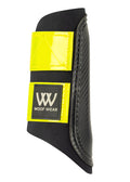Woof Wear Reflective Club brushing boot in hi vis yellow, size small, pair with reflective straps