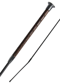 Woof Wear Stealth dressage whip in chocolate, faux leather grip with black crystals