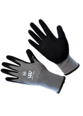 Woof Wear Summer Yard Glove in grey, size medium, stretch polyester knit with dipped palm