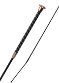 Woof Wear Twisted dressage whip in black and gold, crystal-set shimmer grip and 10cm flick