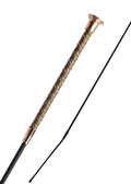 Woof Wear Twisted dressage whip in cappuccino, crystal-set shimmer grip and 10cm flick