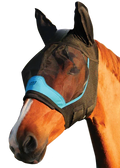 Woof Wear UV fly mask with ears in black, 3D shaped ears and vision mesh over the eyes