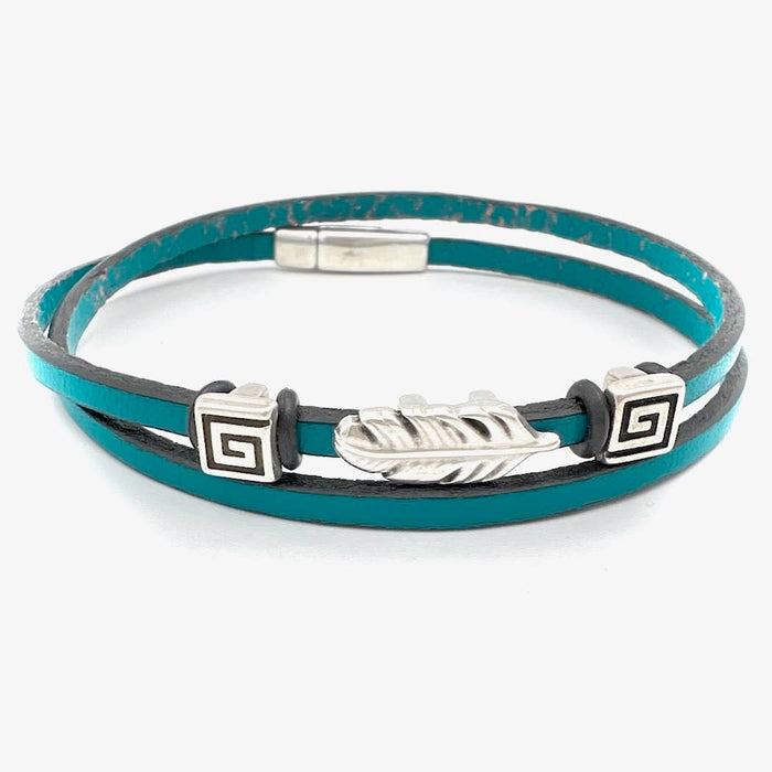 WP Silver Feather Wrap Turquoise / Medium