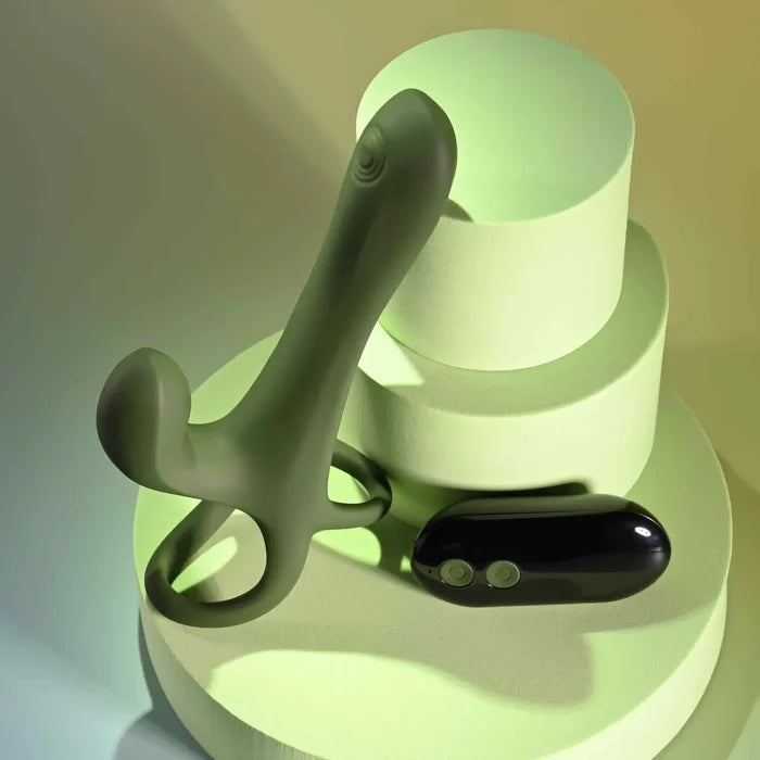 Strap Tap & Go Wearable Dual Vibrator - Army Green
